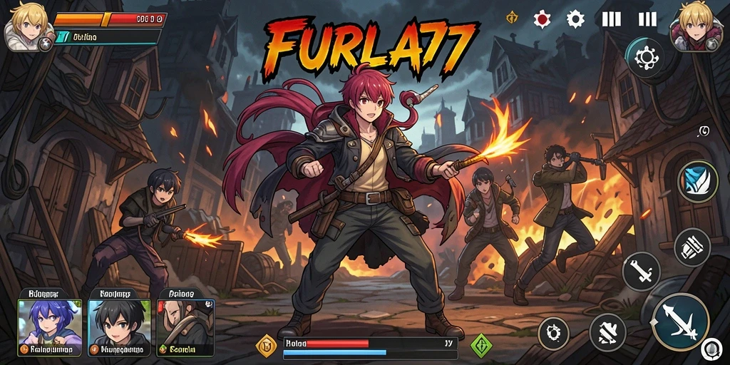 Screenshot gameplay FURLA77 yang menampilkan aksi seru karakter Anime.