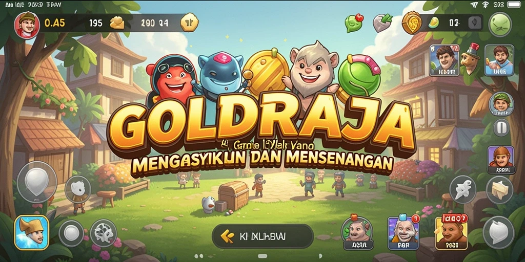 Tampilan gameplay <strong>GOLDRAJA</strong> yang penuh warna dan menarik.