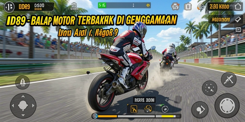 Tampilan gameplay seru balapan motor di IDR89.