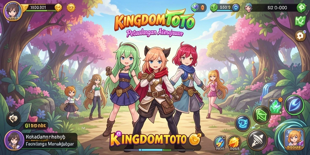 Tampilan gameplay menarik dari KINGDOMTOTO dengan karakter Anime.