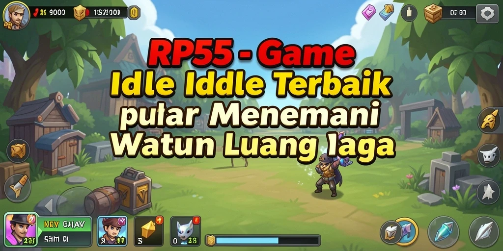 Screenshot utama RP55 menampilkan gameplay Idle yang menarik dan menyenangkan.